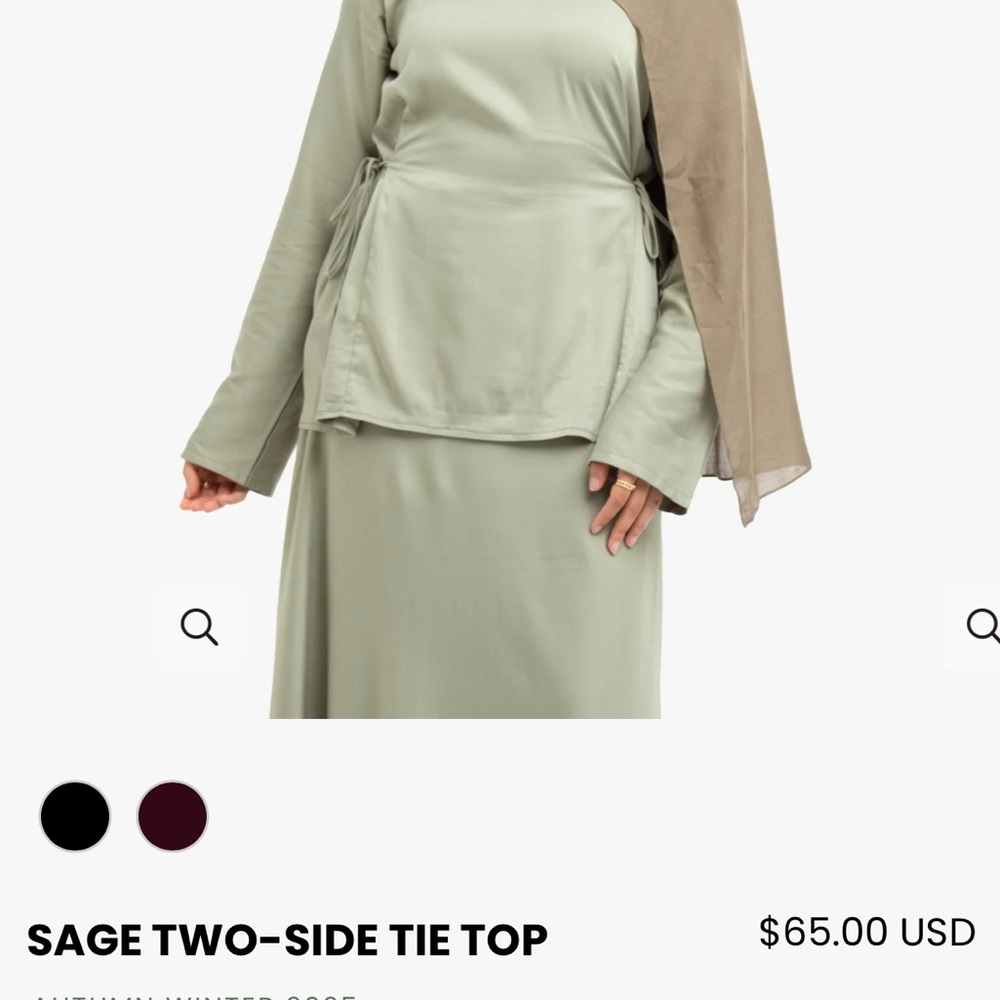 Sage Two-Side Tie Women's Top